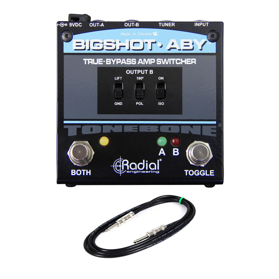 Radial Engineering Bigshot ABY with 6-foot 1/4" TS Instrument Cable Bundle