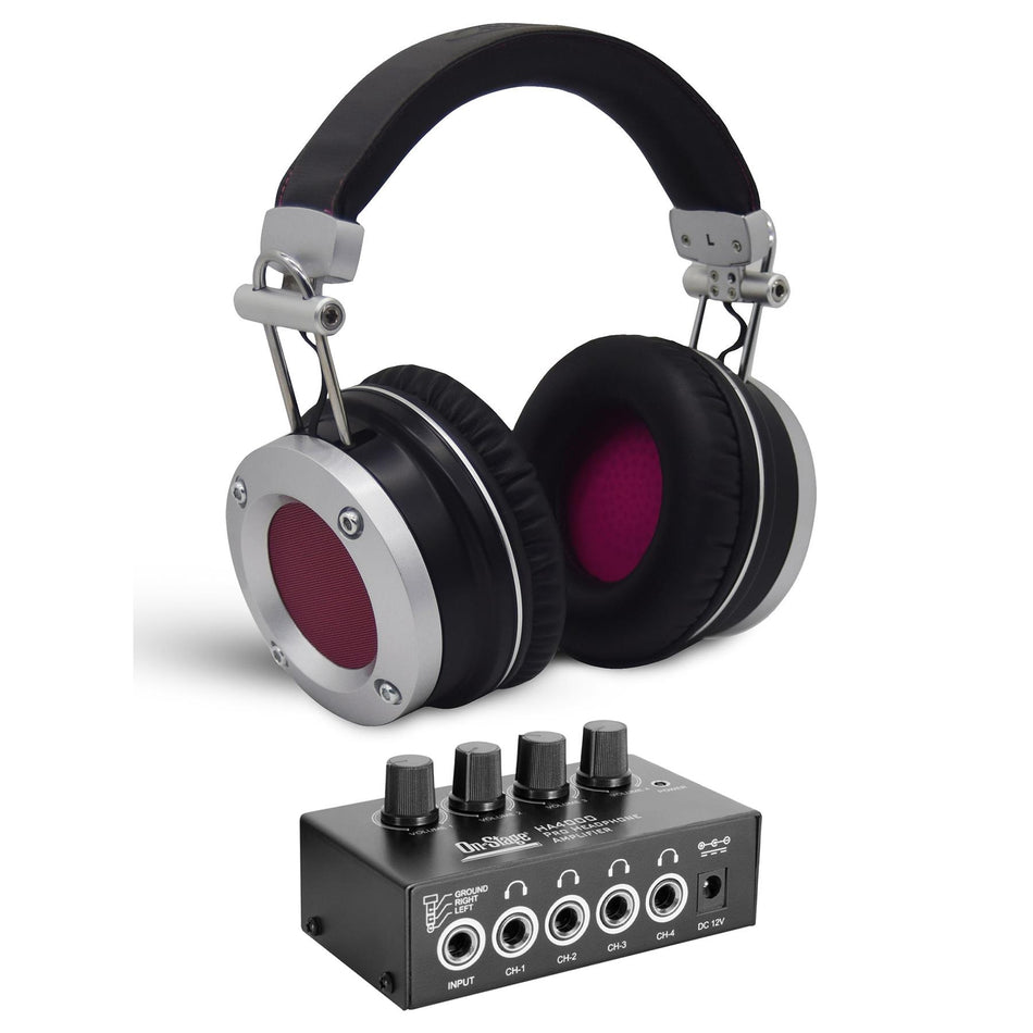 Avantone Pro Black MP1 Mixphones w/ On-Stage HA4000 Headphone Amp Bundle