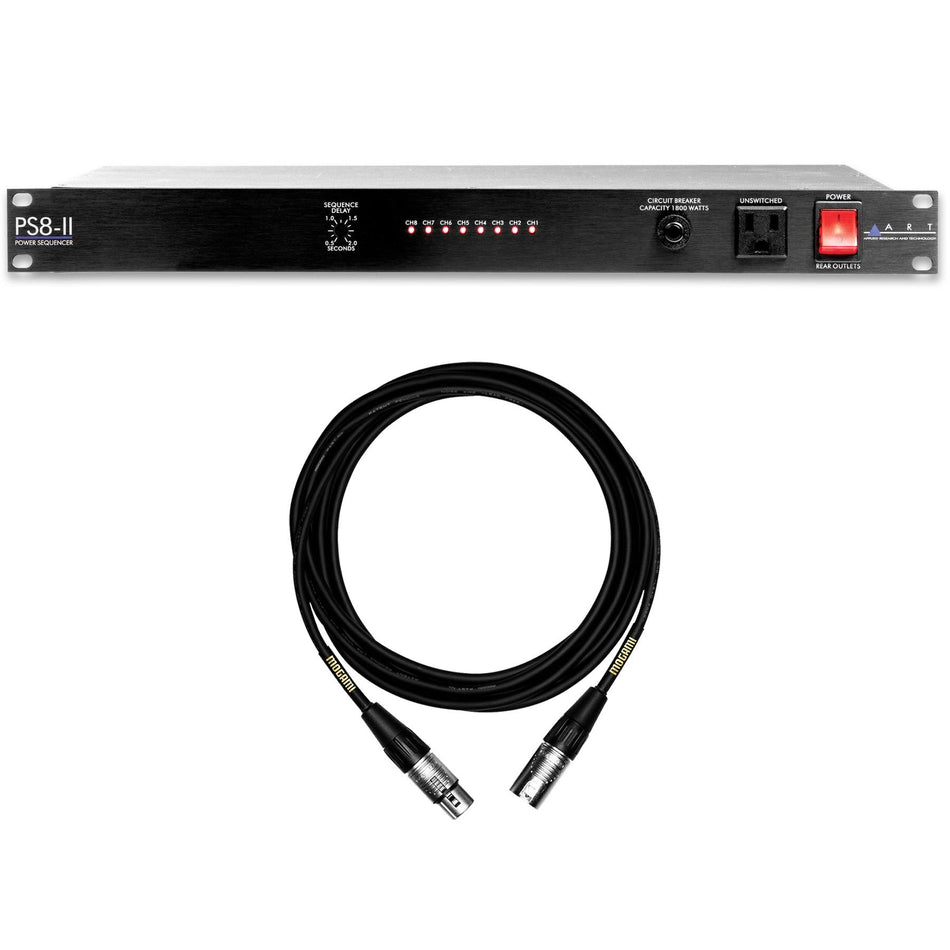 ART PS8-II Power Conditioner w/ Premium 15-foot XLR Mogami Cable Bundle