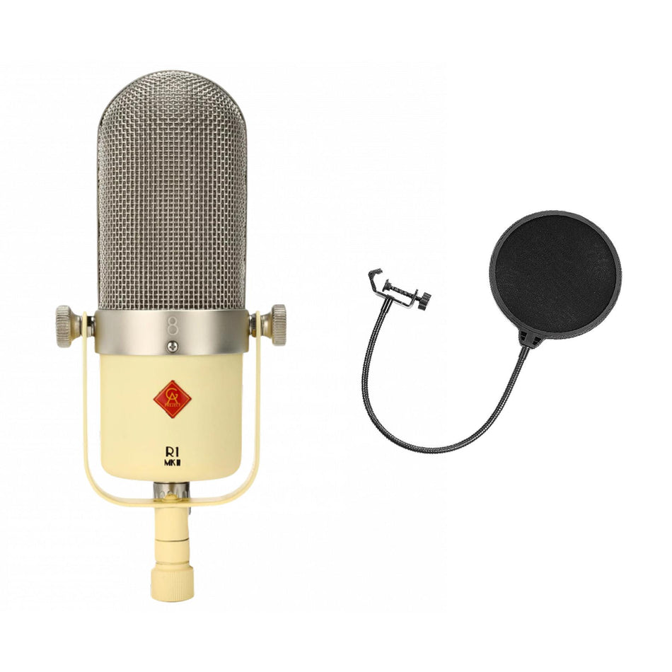 Golden Age Project R1 MK2 Ribbon Microphone w/ Nylon Pop Filter Bundle R-1 MKII