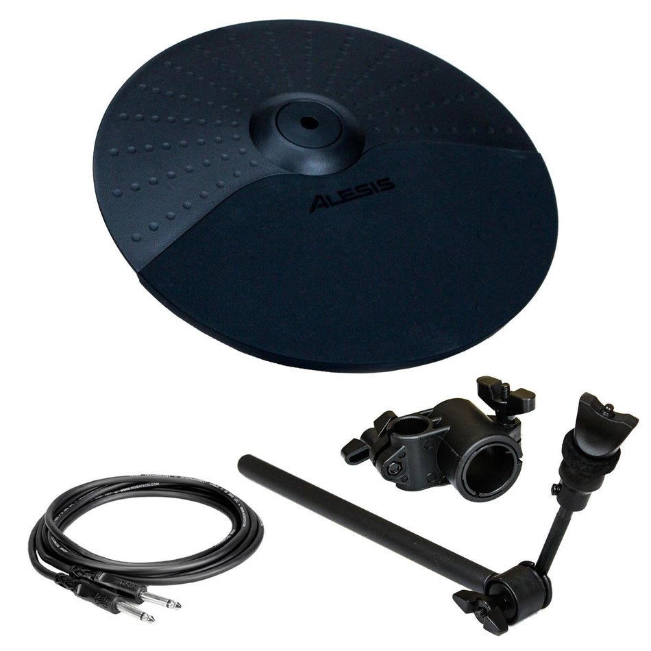 Alesis 10" Single-Zone Cymbal Pad w/ Support Arm, Clamp, 1/4" Cable Bundle