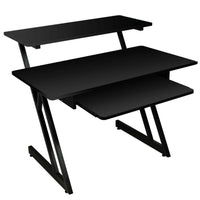 On-Stage WS7500B Black Studio Workstation Desk with Pullout Keyboard Tray
