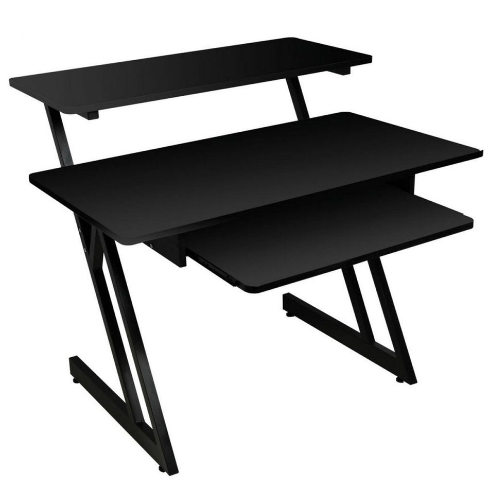 On-Stage WS7500B Black Studio Workstation Desk with Pullout Keyboard Tray