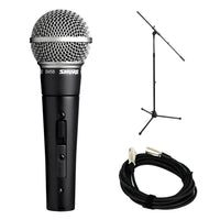 Shure SM58S Vocal Microphone with On/Off Switch Bundle with XLR Cable & Stand