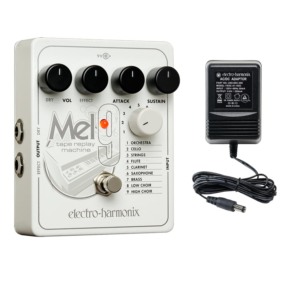 Electro-Harmonix MEL9 Tape Replay Machine Pedal with Power Supply EHX Effects FX