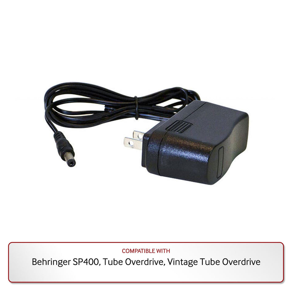 9V Power Supply for Behringer SP400, Tube Overdrive, Vintage Tube Overdrive
