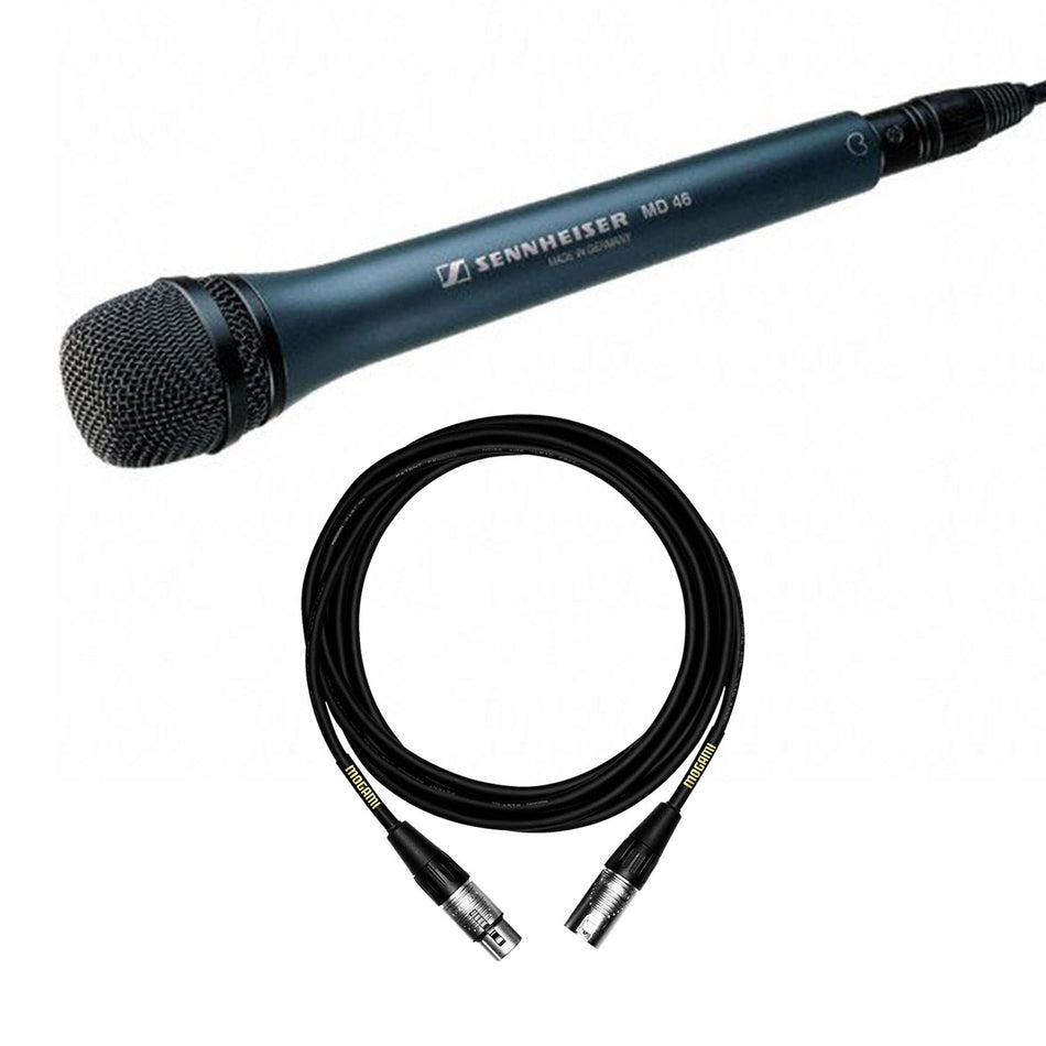 Sennheiser MD 46 Reporter Microphone Bundle with 15-Foot Mogami XLR Cable