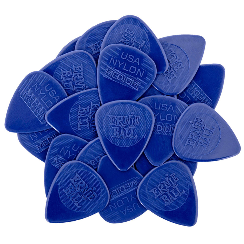 Ernie Ball 9131 .72mm Dark Blue Medium (M) Nylon Guitar Picks, 50-Pack
