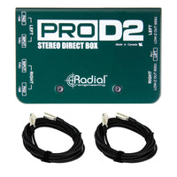 Radial Engineering ProD2 Stere Passive Direct Box Bundle with XLR Cables