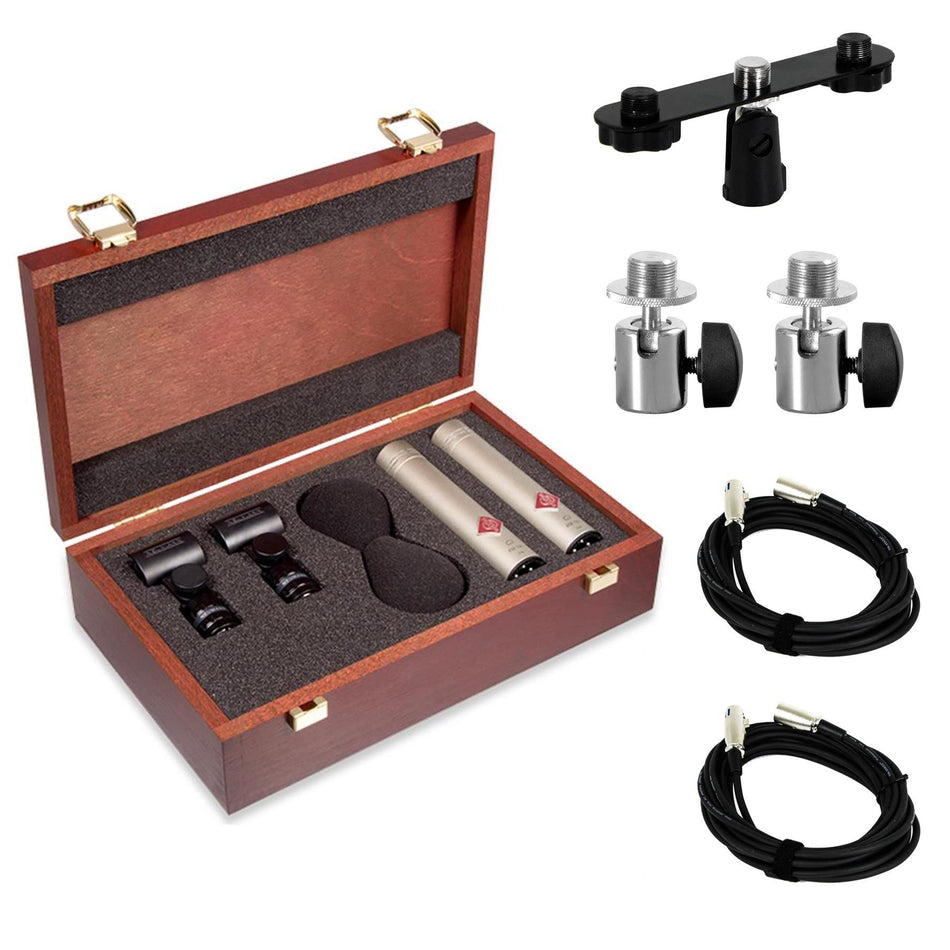 Neumann SKM-184 Stereo Pair w/ T-Bar, 2 Ball Joint Adapters & XLR Cables Bundle