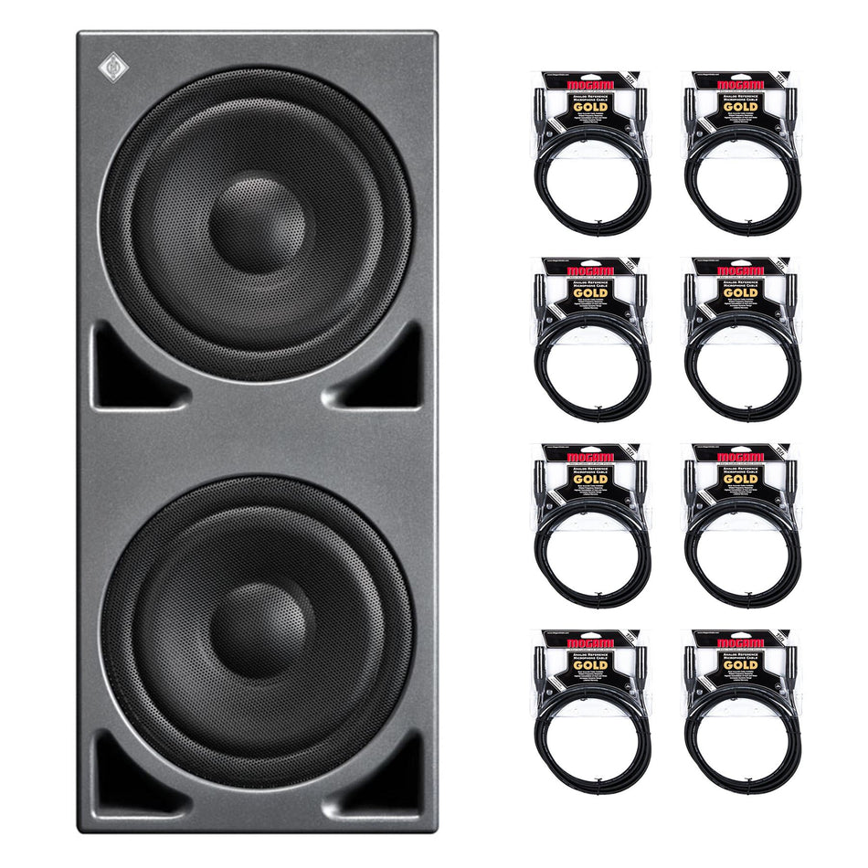 Neuamnn KH 870 G Subwoofer with 7.1 Bass Management Bundle with 8 Mogami Gold XLR Cables