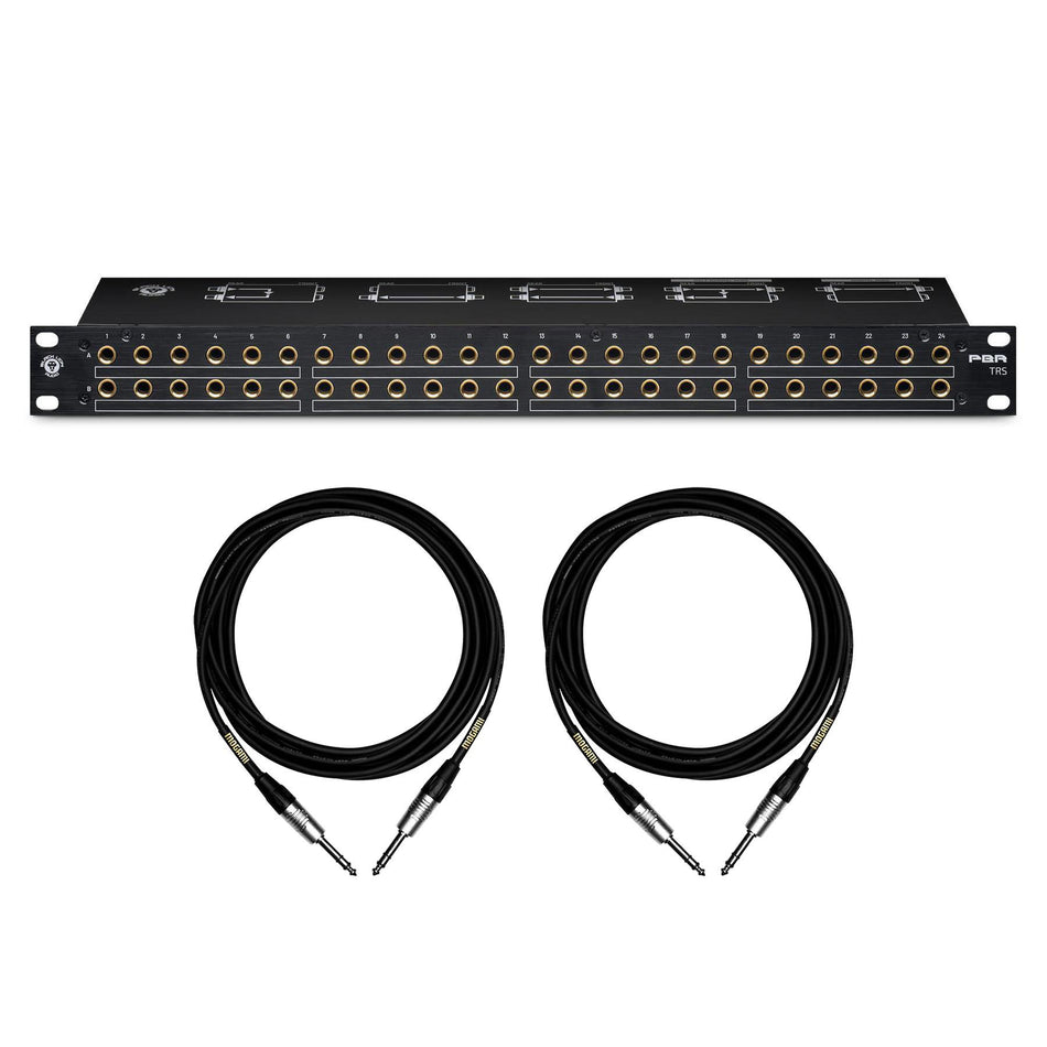 Black Lion Audio PBR TRS 48-Point 1/4" Patchbay w/ Mogami TRS Cables Bundle