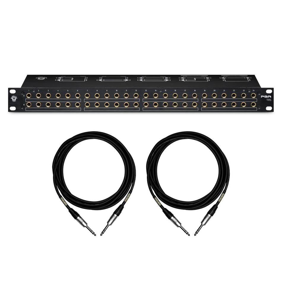 Black Lion Audio PBR TRS 48-Point 1/4" Patchbay Bundle with Mogami TRS Cables