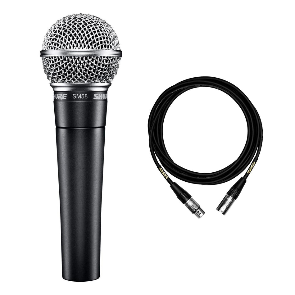 Shure SM58 Vocal Microphone Bundle with 15-foot XLR Mogami Cable
