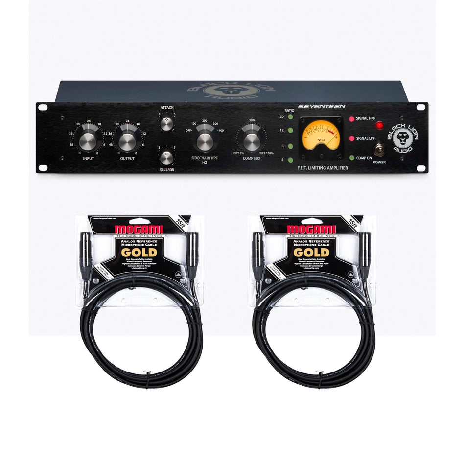 Black Lion Audio Seventeen Compressor w/ 2 Mogami Gold Studio XLR Cables Bundle