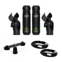 Lewitt LCT 040 Match Pair Bundle with Stereo T-Bar and (2) 20' XLR Cables