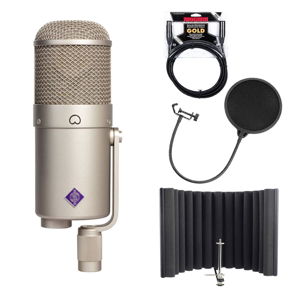 Neumann U47 FET Studio Microphone Bundle with sE Electronics RF-SPACE Filter, Mogami Gold XLR CAble, Pop Filter