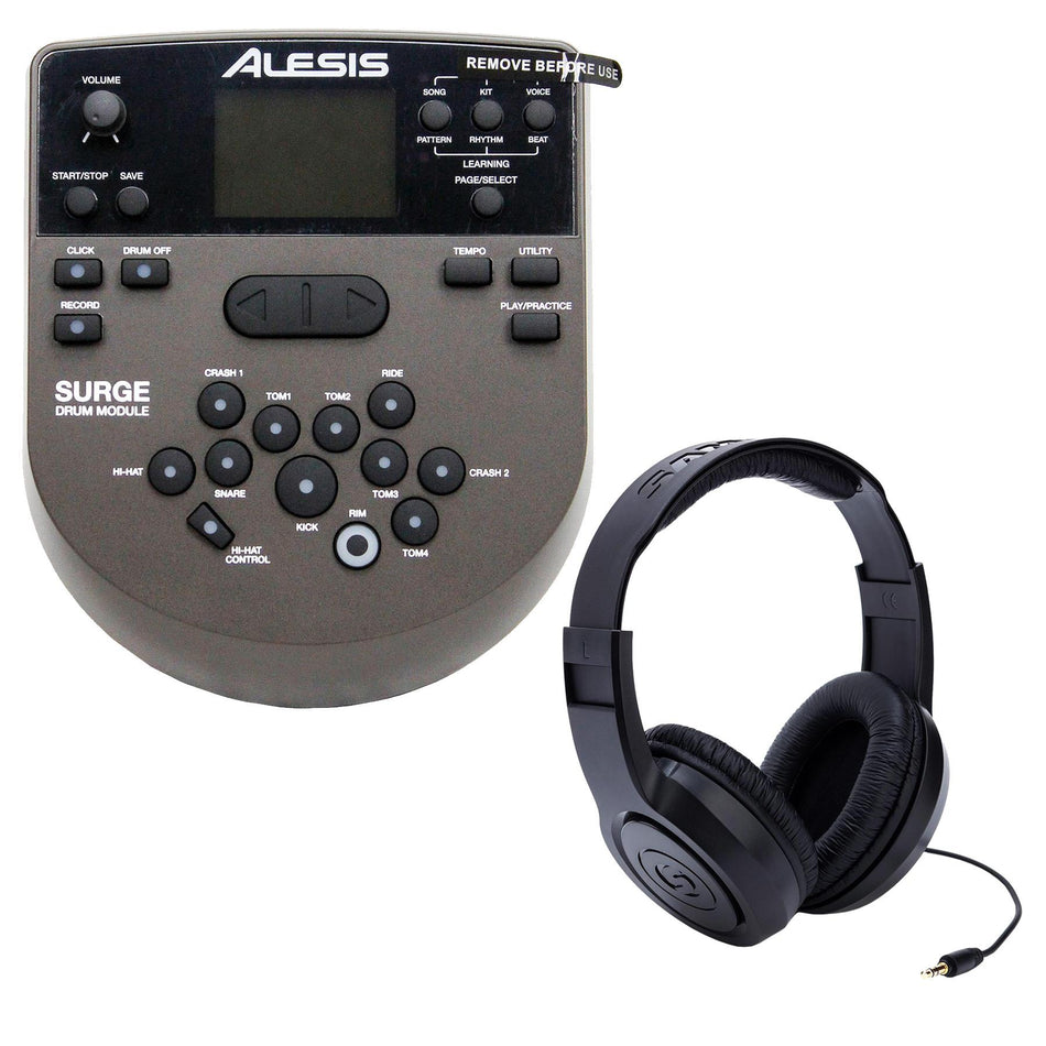 Alesis Surge Electronic Drum Module Bundle with Samson SR350 Stereo Headphones