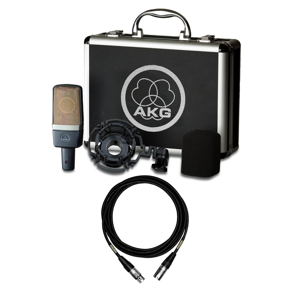 AKG C214 Microphone w/ Premium 15-foot XLR Mogami Cable Bundle