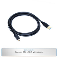 6-foot USB-C to USB-A Cable compatible with Samson Q9U USB-C Microphone