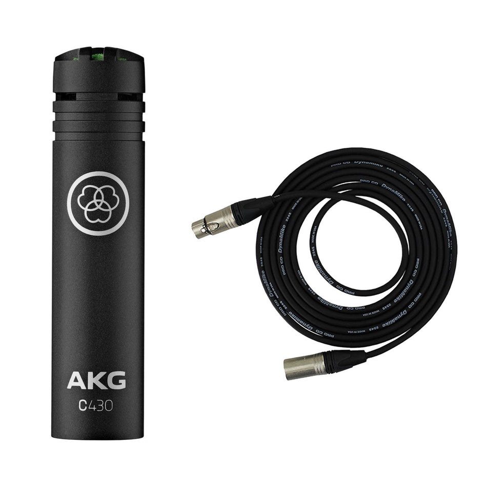 AKG C430 Miniature Condenser Microphone Bundle with Pro Co EXMN-15 XLR Cable