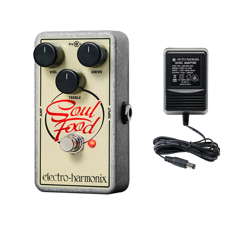 Electro-Harmonix Soul Food Transparent Overdrive Pedal with Power Supply EHX FX
