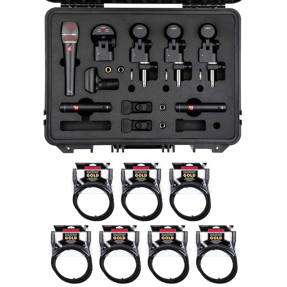 sE Electronics V-PACK-ARENA Drum Mic Kit Bundle with 7 Mogami Gold Studio Cables