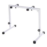 K&M 18810 White Omega Table-Style Height Adjustable Keyboard Stand