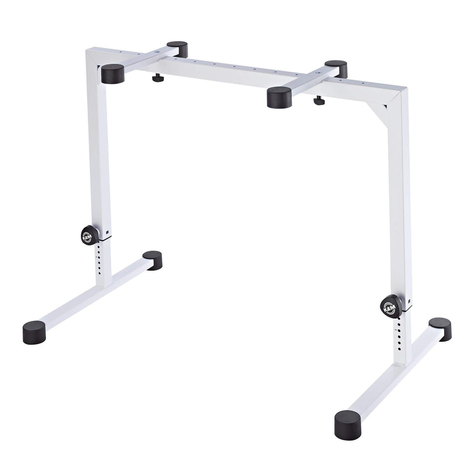 K&M 18810 White Omega Table-Style Height Adjustable Keyboard Stand
