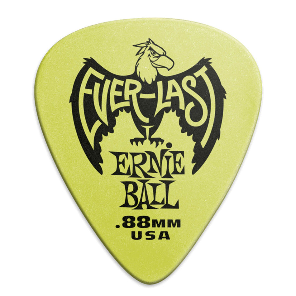 Ernie Ball 9191 .88mm Green Everlast Heavy (H) Delrin Guitar Picks, 12-Pack