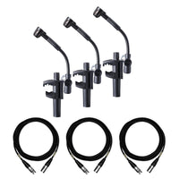 AKG C518M Miniature Microphone Three Pack Bundle with 3 Mogami XLR Cables